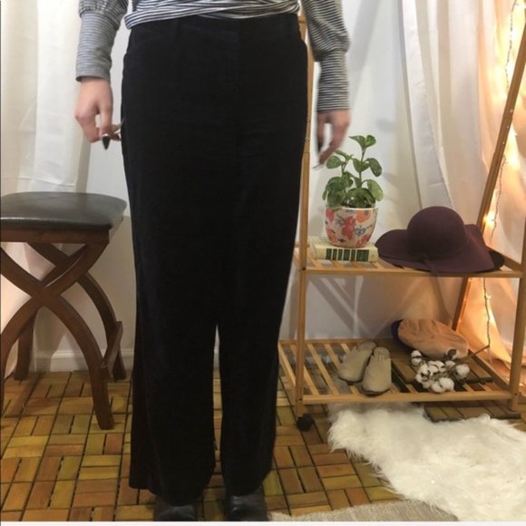 VICTORIA'S SECRET Christie Velvet Pants Navy 12 - Picture 3 of 7